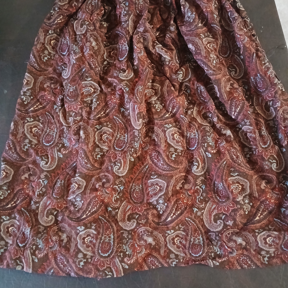 Paisley Print Brown Skirt